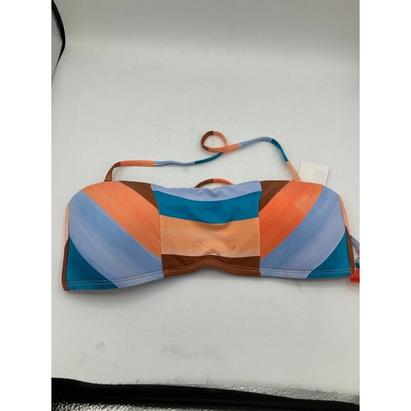 LUCKY BRAND Women's Bandeau Hipster Bikini Swimsuit Top sz M Medium - Picture 2 of 11